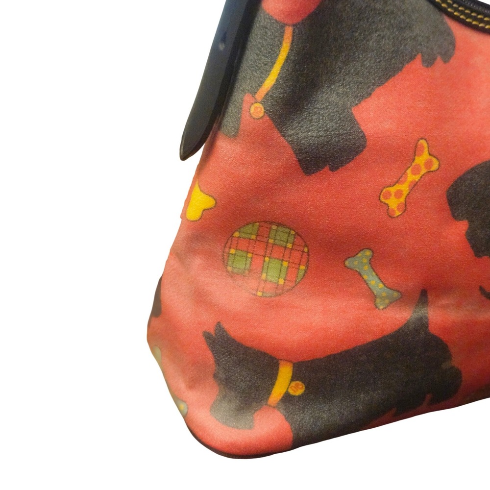 Dooney & Bourke Scottie Dog Print Red Coated Canvas Hobo Shoulder Bag - Picture 2 of 11